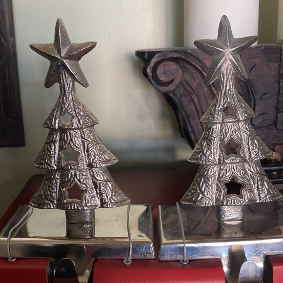 Heavy Metal silver tree stocking holders - Picture 2 of 2